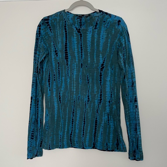 Proenza Schouler Tie Dye Striped Crew Neck Long Sleeve Tee Shirt T-Shirt - Picture 2 of 16